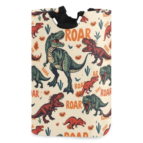 Ryvnso Cartoon Dinosaur-d5 Pattern Large Storage Basket with Handles Collapsible Organizer Bin Laundry Hamper