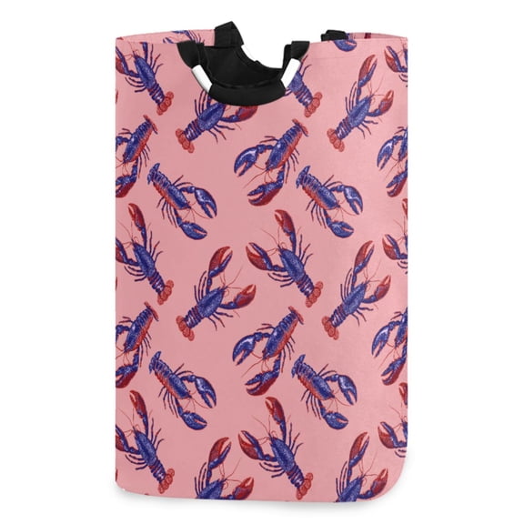 Ryvnso Cartoon Lobsters Pattern Large Storage Basket with Handles Collapsible Organizer Bin Laundry Hamper