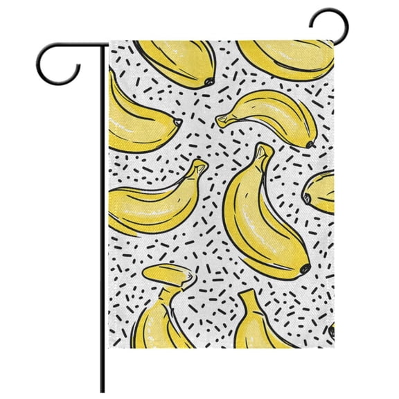 Ryvnso Cartoon Yellow Bananas Pattern Garden Flag 12x18 Inch Double Sided Seasonal Yard Decoration