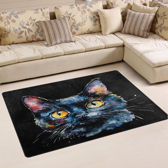 Ryvnso Cat Art Print Area Floor Mat Non-Slip Carpet Soft Rugs Doormats 31" x 20"