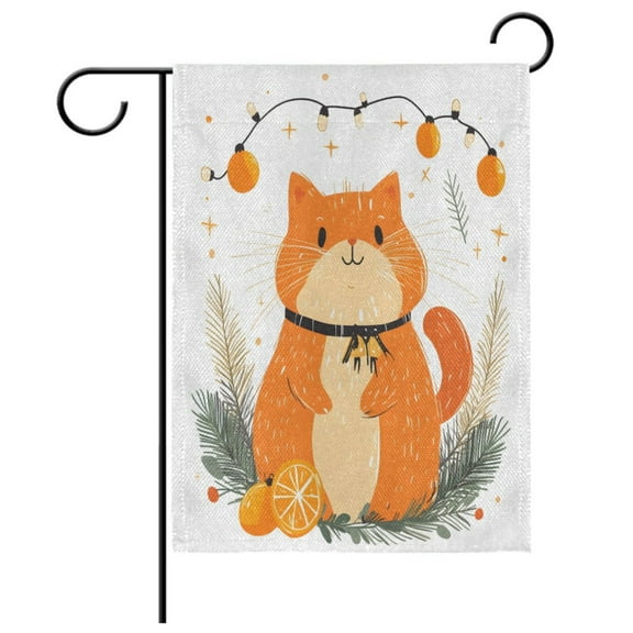 Ryvnso Cat Christmas Garden Flag 12x18 Inch Double Sided Seasonal Yard Decoration