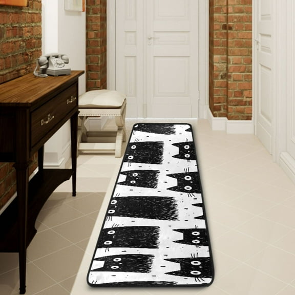 Ryvnso Cat Hallway Runner Rugs Floor Carpet Non Slip Entryway Mat 2' x 6'