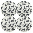 thumbnail image 1 of Ryvnso Cat Pattern Round Plate Mats Dining Table Placemat Set of 4 for Holiday Decoration, 1 of 7