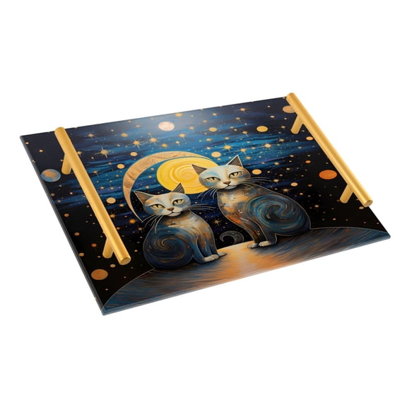 Ryvnso Cat Polka Dots on Nighte Bathroom Tray Vanity Countertop Trays Acrylic Organizer