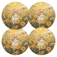 thumbnail image 1 of Ryvnso Cat in Sunflower Round Plate Mats Dining Table Placemat Set of 4 for Holiday Decoration, 1 of 7