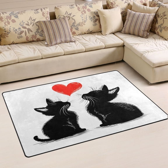 Ryvnso Cats Area Floor Mat Non-Slip Carpet Soft Rugs Doormats 31" x 20"
