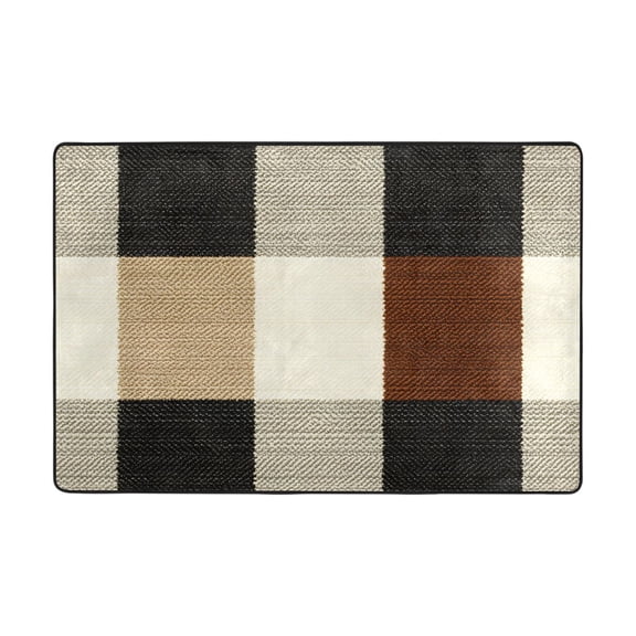 Ryvnso Checkered Area Floor Mats Large Nursery Rugs Non-Slip Carpets Doormat 36" x 24"