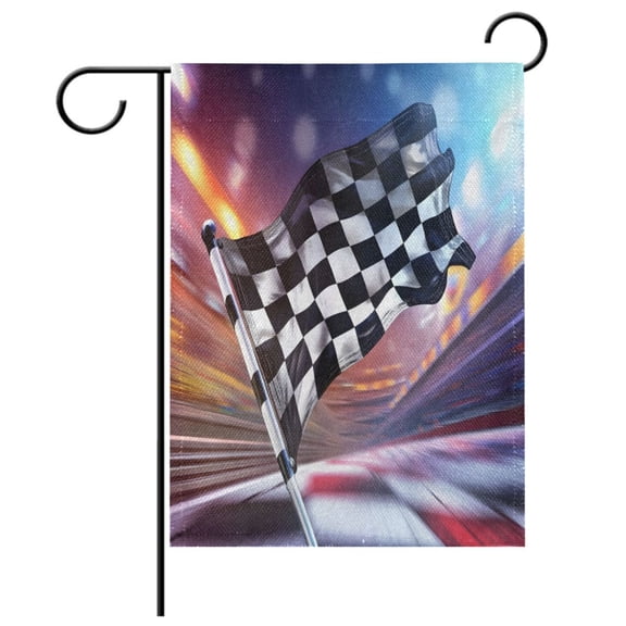Ryvnso Checkered Flag Garden Flag 12x18 Inch Double Sided Seasonal Yard Decoration