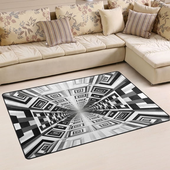 Ryvnso Checkered Funny Plaid Print Area Floor Mat Non-Slip Carpet Soft Rugs Doormats 60" x 39"