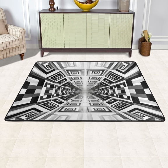 Ryvnso Checkered Funny Plaid Print Area Floor Mats Large Nursery Rugs Non-Slip Carpets Doormat 72" x 48"