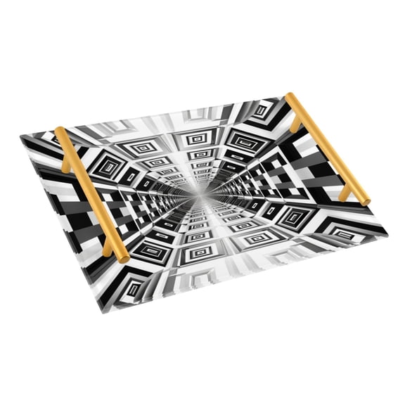 Ryvnso Checkered Funny Plaid Print Bathroom Tray Vanity Countertop Trays Acrylic Organizer