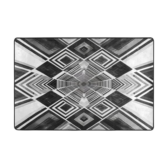 Ryvnso Checkered Geometric Plaid Pattern Area Floor Mats Large Nursery Rugs Non-Slip Carpets Doormat 36" x 24"