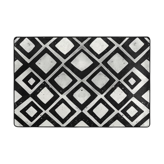 Ryvnso Checkered Geometry Plaid Pattern Area Floor Mats Large Nursery Rugs Non-Slip Carpets Doormat 36" x 24"