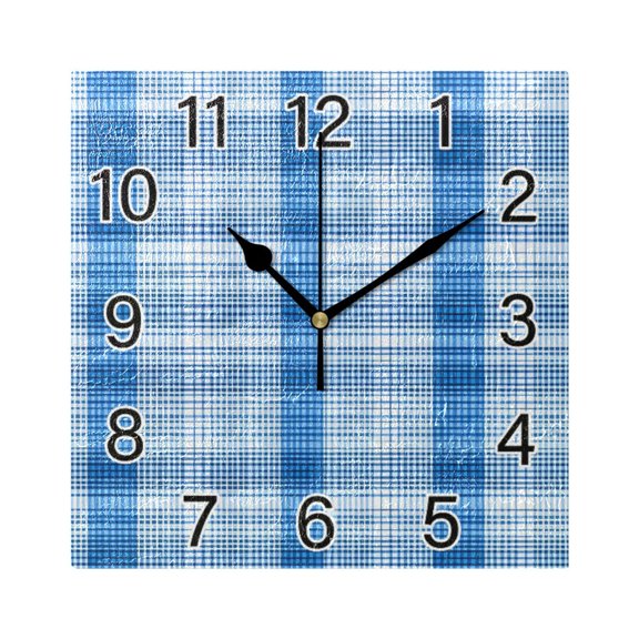 Ryvnso Checkered Grid-a7 Wall Clock Square Silent Non-Ticking Battery Operated 7.78"
