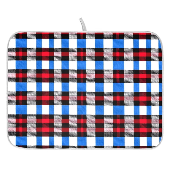 Ryvnso Checkered Grid-b2 Dish Drying Mat for Kitchen Countertop 16x18 Small Dish Pad Drainer Rack Dish Sink Mats