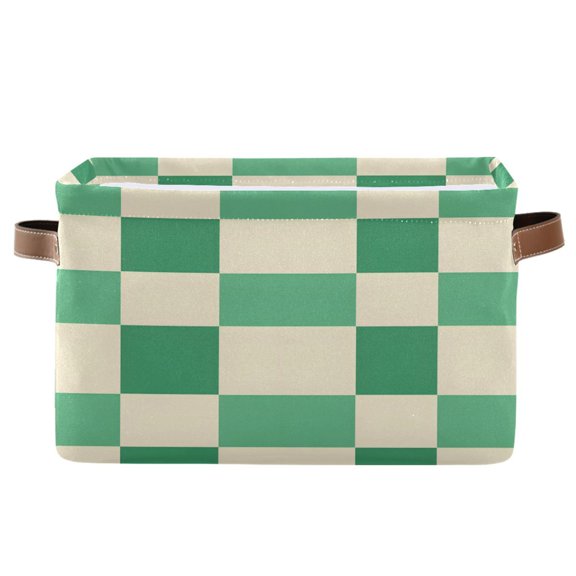 Ryvnso Checkered Grid-t3 Storage Basket Large Bin Foldable Boxes Toys Organizer 14.2x10.2x8.3in 1 PC