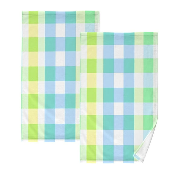 Ryvnso Checkered Grid-t5 Cotton Hand Towels Sets Face Towel 2 PCs Bathroom Decorative