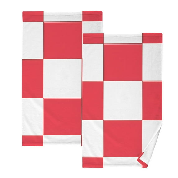 Ryvnso Checkered Grid-t9 Cotton Hand Towels Sets Face Towel 2 PCs Bathroom Decorative