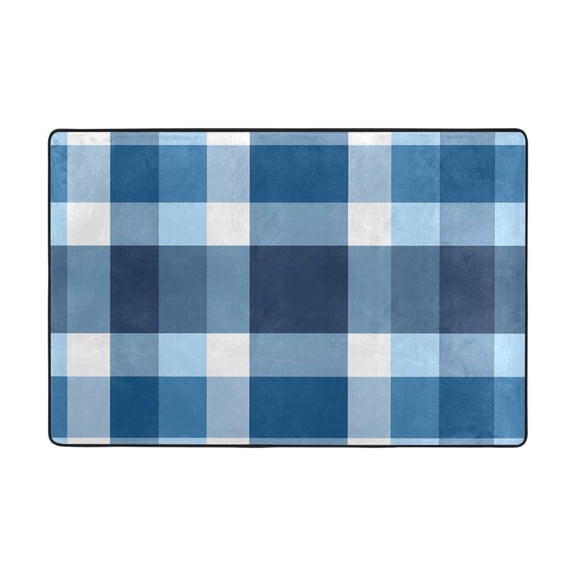Ryvnso Checkered Pattern Area Floor Mats Large Nursery Rugs Non-Slip Carpets Doormat 36" x 24"