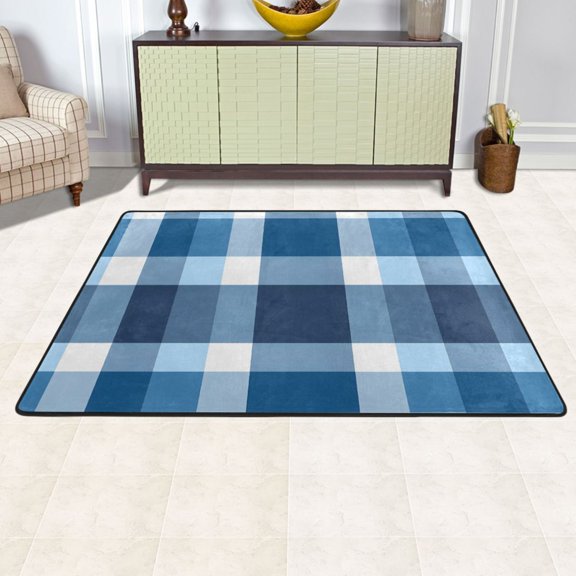 Ryvnso Checkered Pattern Area Floor Mats Large Nursery Rugs Non-Slip Carpets Doormat 72" x 48"