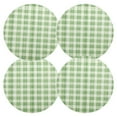 thumbnail image 1 of Ryvnso Checkered Pattern Green Grid Round Plate Mats Dining Table Placemat Set of 4 for Holiday Decoration, 1 of 7
