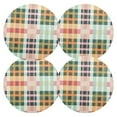 thumbnail image 1 of Ryvnso Checkered Pattern Grid Round Plate Mats Dining Table Placemat Set of 4 for Holiday Decoration, 1 of 7