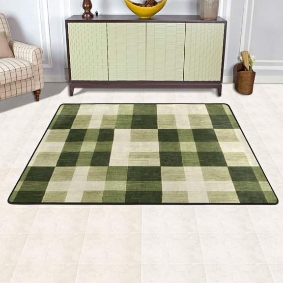 Ryvnso Checkered Pattern-e1 Area Floor Mats Large Nursery Rugs Non-Slip Carpets Doormat 72" x 48"