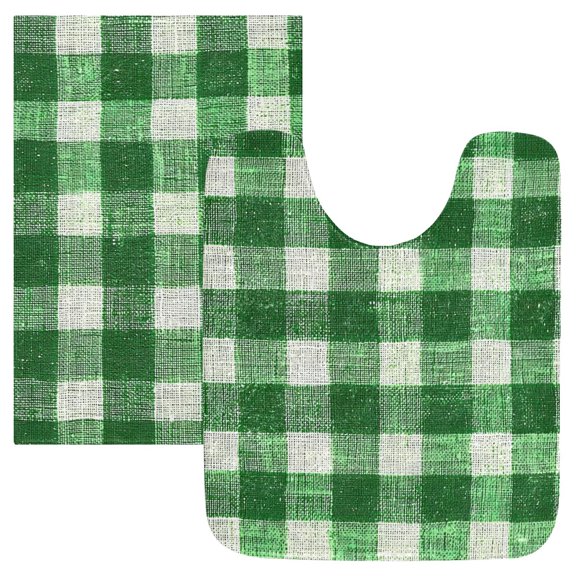 Ryvnso Checkered Pattern-e2 Bathroom Shaggy Rugs Toilet Mat Soft Contour Rug