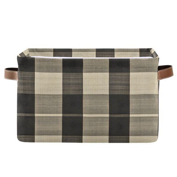 Ryvnso Checkered Pattern-e5 Storage Basket Large Bin Foldable Boxes Toys Organizer 14.2x10.2x8.3in 1 PC
