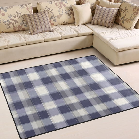 Ryvnso Checkered Plaid-a3 Area Rug Floor Mats Non-Slip Home Carpet 63 x 48 inch