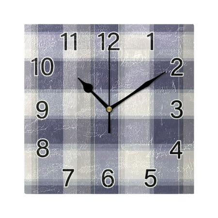 Ryvnso Checkered Plaid-a3 Wall Clock Square Silent Non-Ticking Battery Operated 7.78"