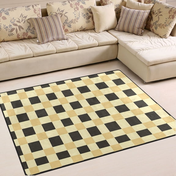 Ryvnso Checkered Plaid-a7 Area Rug Floor Mats Non-Slip Home Carpet 80 x 58 inch