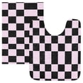 thumbnail image 1 of Ryvnso Checkered Print Bathroom Shaggy Rugs Toilet Mat Soft Contour Rug, 1 of 9