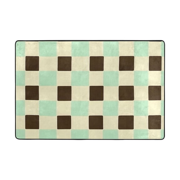 Ryvnso Checkered-h8 Area Floor Mats Large Nursery Rugs Non-Slip Carpets Doormat 36" x 24"