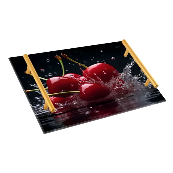 Ryvnso Cherry Bathroom Tray Vanity Countertop Trays Acrylic Organizer