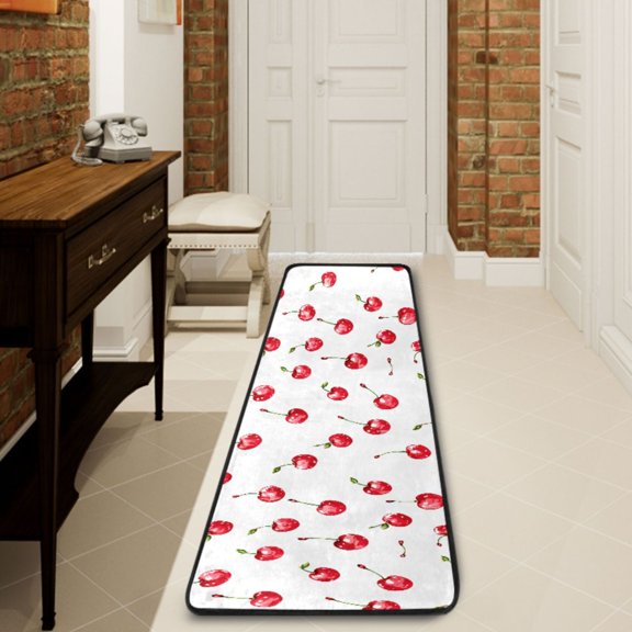 Ryvnso Cherry Fruit Hallway Runner Rugs Floor Carpet Non Slip Entryway Mat 2' x 6'