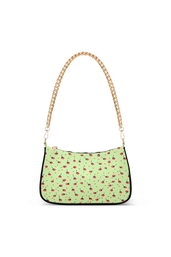 Cherry Fruits Womens Chain Shoulder Bag Tote Handbags Clutch Hobo Purse with Zipper for Travel