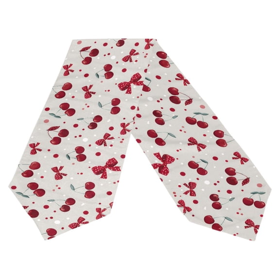 Ryvnso Cherry and Polka Dot Table Runner Tablecloth Home Decoration 13 x 90 inches