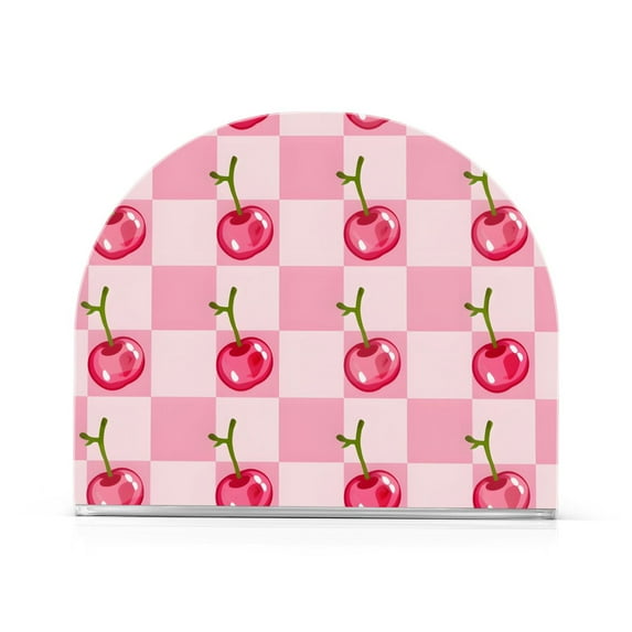 Ryvnso Cherry in Checkered Pattern Acrylic Napkin Holder Table Kitchen Paper Tissue Organization 1 Pack