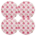 thumbnail image 1 of Ryvnso Cherry in Checkered Pattern Round Plate Mats Dining Table Placemat Set of 4 for Holiday Decoration, 1 of 7
