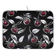 thumbnail image 1 of Ryvnso Cherry on Black Dish Drying Mat for Kitchen Countertop 16x18 Small Dish Pad Drainer Rack Dish Sink Mats, 1 of 7