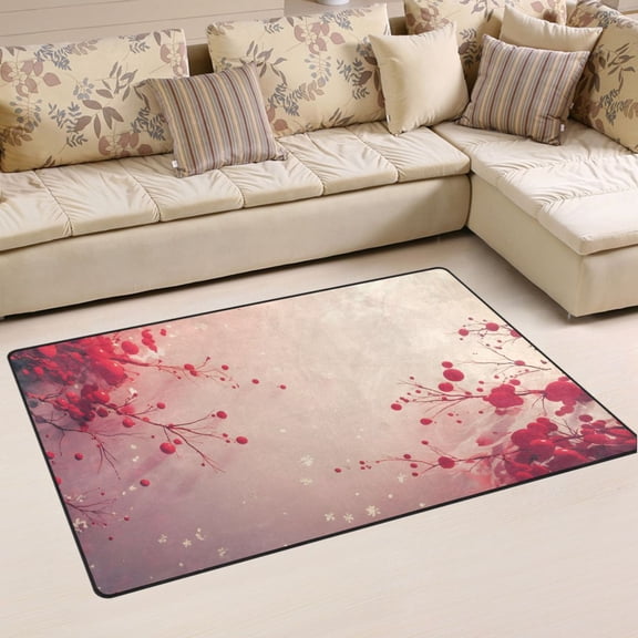 Ryvnso Cherry on Branch Area Floor Mat Non-Slip Carpet Soft Rugs Doormats 31" x 20"