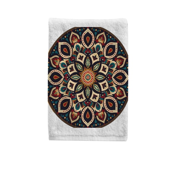 Ryvnso Chic Boho Mandala Hand Towels for Bathroom Cotton Face Towel Decorative 15.5x29.5 inch