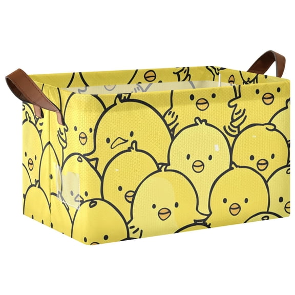 Ryvnso Chickens Yellow Storage Bins Large Basket Foldable Cube Toys Organizer with Handles 1 PC