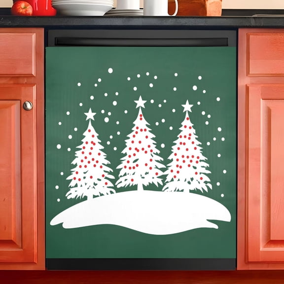 Ryvnso Christmas-1 Tree Dishwasher Magnetic Refrigerator Magnet Cover Kitchen Home Decorative 23"x26"