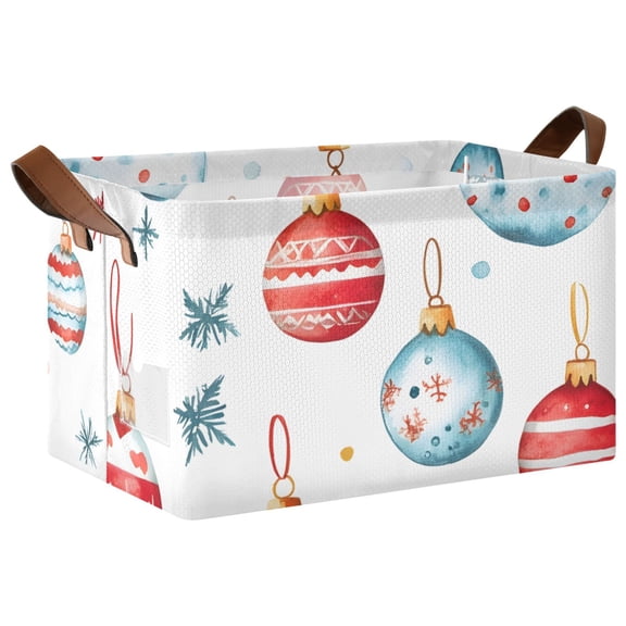 Ryvnso Christmas Ball Storage Bins Large Basket Foldable Cube Toys Organizer with Handles 1 PC