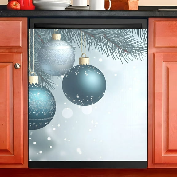 Ryvnso Christmas Balls Snowflake Dishwasher Magnetic Refrigerator Magnet Cover Kitchen Home Decorative 23"x26"