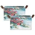 thumbnail image 1 of Ryvnso Christmas Berry Snowflakes Storage Bins Large Basket Foldable Cube Toys Organizer with Handles 2 PCs, 1 of 8