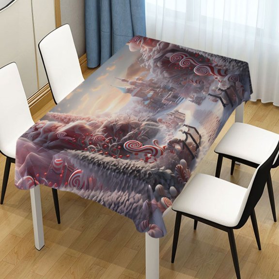 Ryvnso Christmas Candy Rectangle Table Cloth Tablecover Dinning Tablecloth 54"x54"