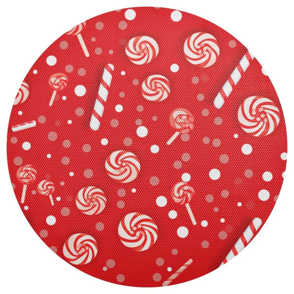 Ryvnso Christmas Candy Round Plate Mats Dining Table Placemat 1 Piece for Holiday Decoration